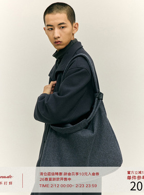 LR MADE 24AW 可拆卸肩带 毛呢质感 斜挎单肩 休闲通勤托特包挎包