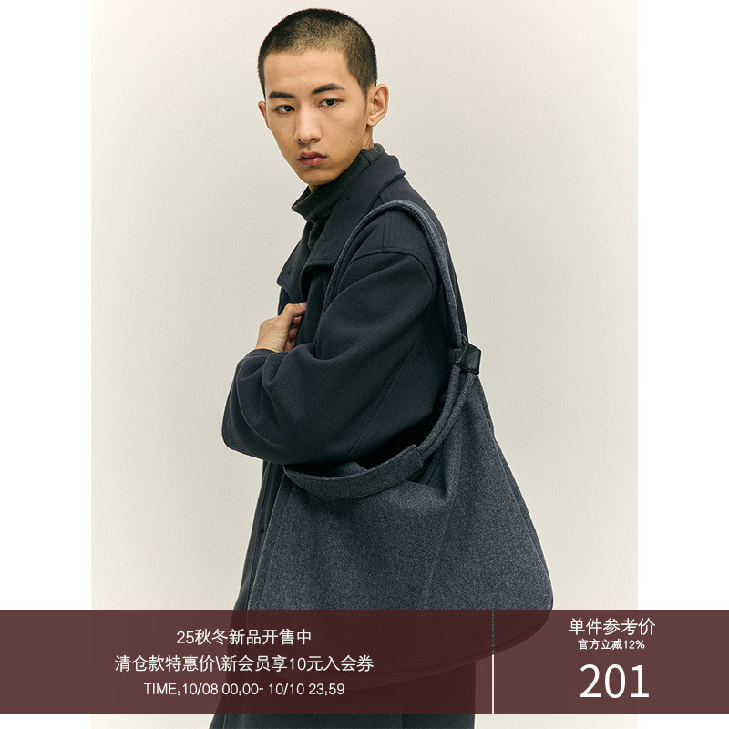 LR MADE 24AW 可拆卸肩带 毛呢质感 斜挎单肩 休闲通勤托特包挎包