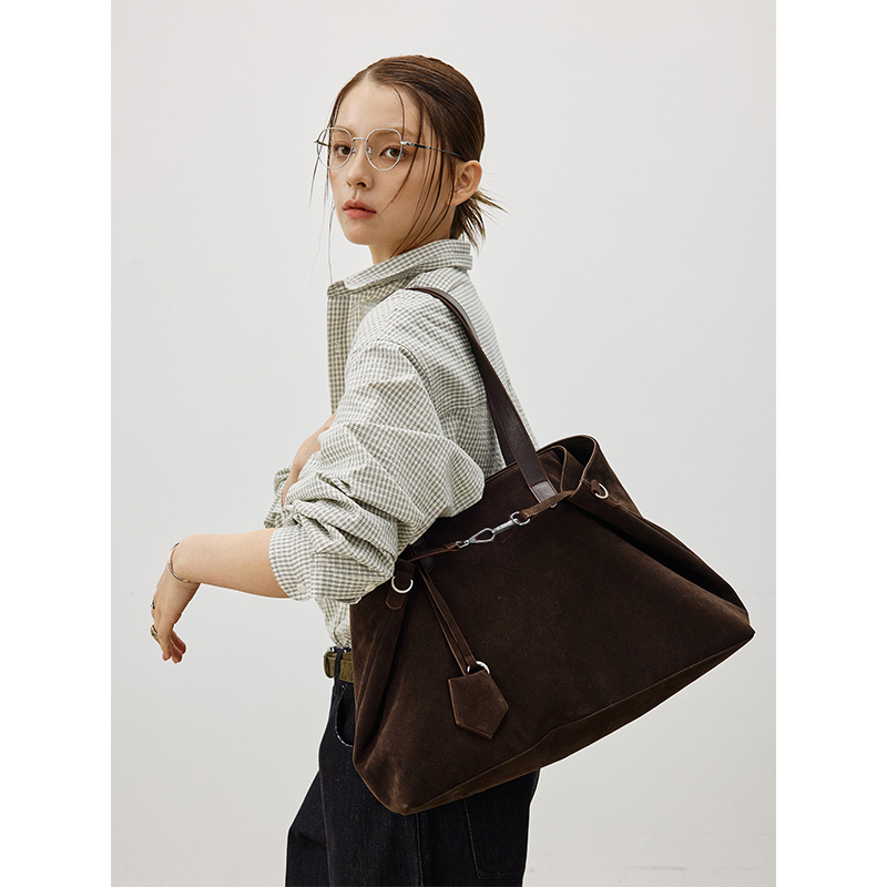 LR MADE 25AW 暗纹PU/颗粒感麂皮 单肩/斜挎/手拎 通勤HOBO托特包