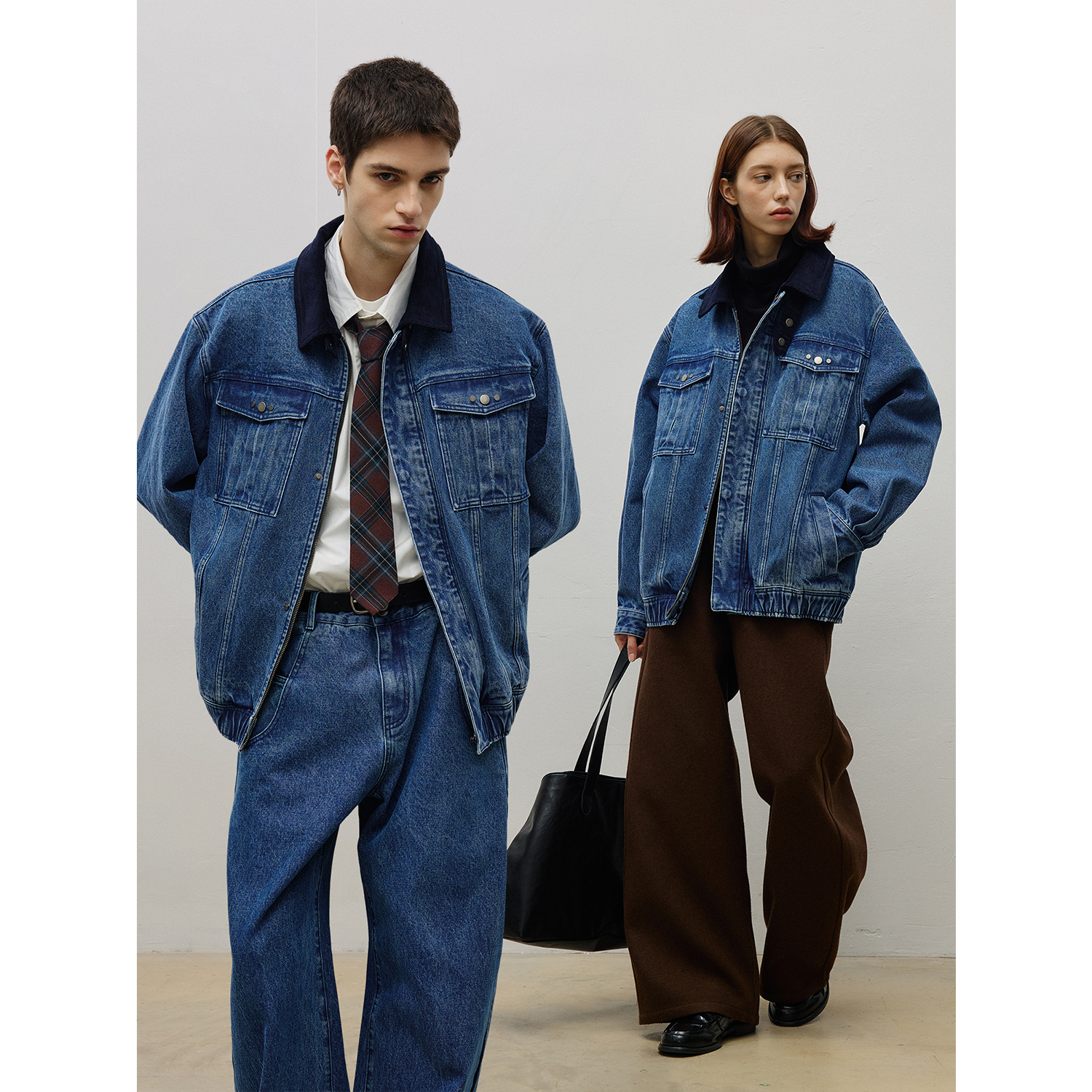 LR MADE 25AW 撞色灯芯绒领 复古金属扣 经典双袋牛仔外套夹克