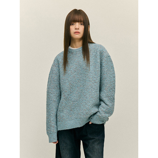 复古点彩纱 24AW 勾花纹路 慵懒保暖 圆领套头毛衣针织衫 MADE