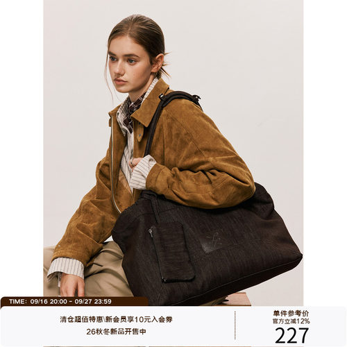 LR MADE 26AW 原牛布 皮牌点缀 hobo托特手提单肩包 附磁吸小包