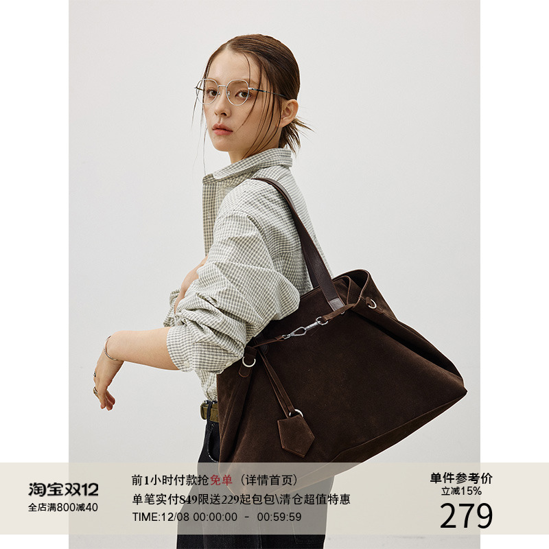 LR MADE 25AW 暗纹PU/颗粒感麂皮 单肩/斜挎/手拎 通勤HOBO托特包