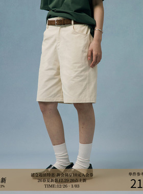 LR MADE 25SS 简约工装 微宽松 碳磨洗水纯棉 纯色基础五分短裤