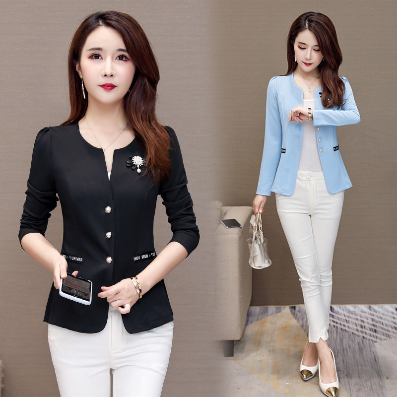 女装春秋季单排扣修身型小西服外西装