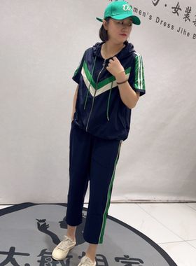芮娜依莲5738夏季新款欧货速干套装加大码女装胖妹妹宽松显瘦套装