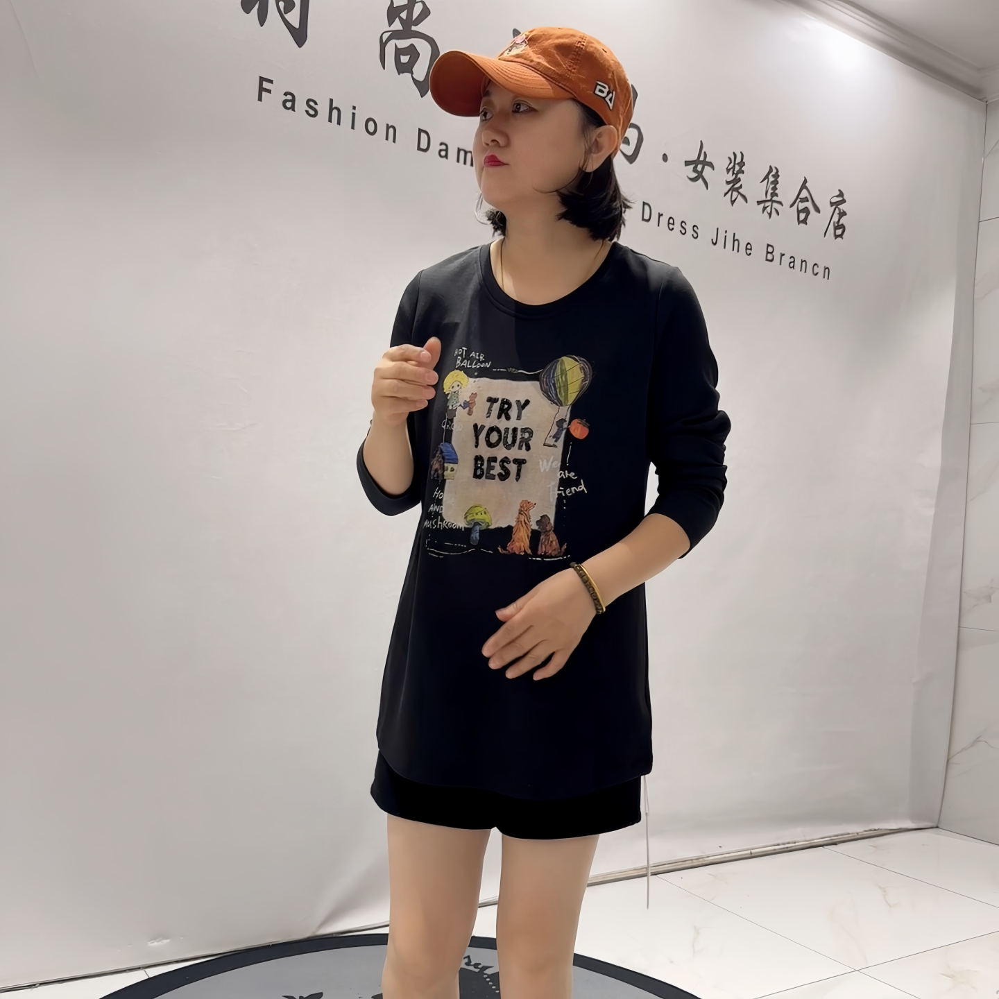 女权贵族8200秋季新款欧货一手长衫加大码女装胖妹妹百搭显瘦上衣