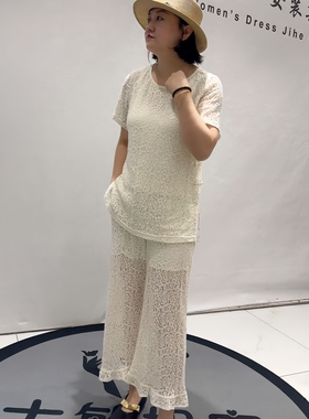 女权贵族夏季新款大码蕾丝套装女