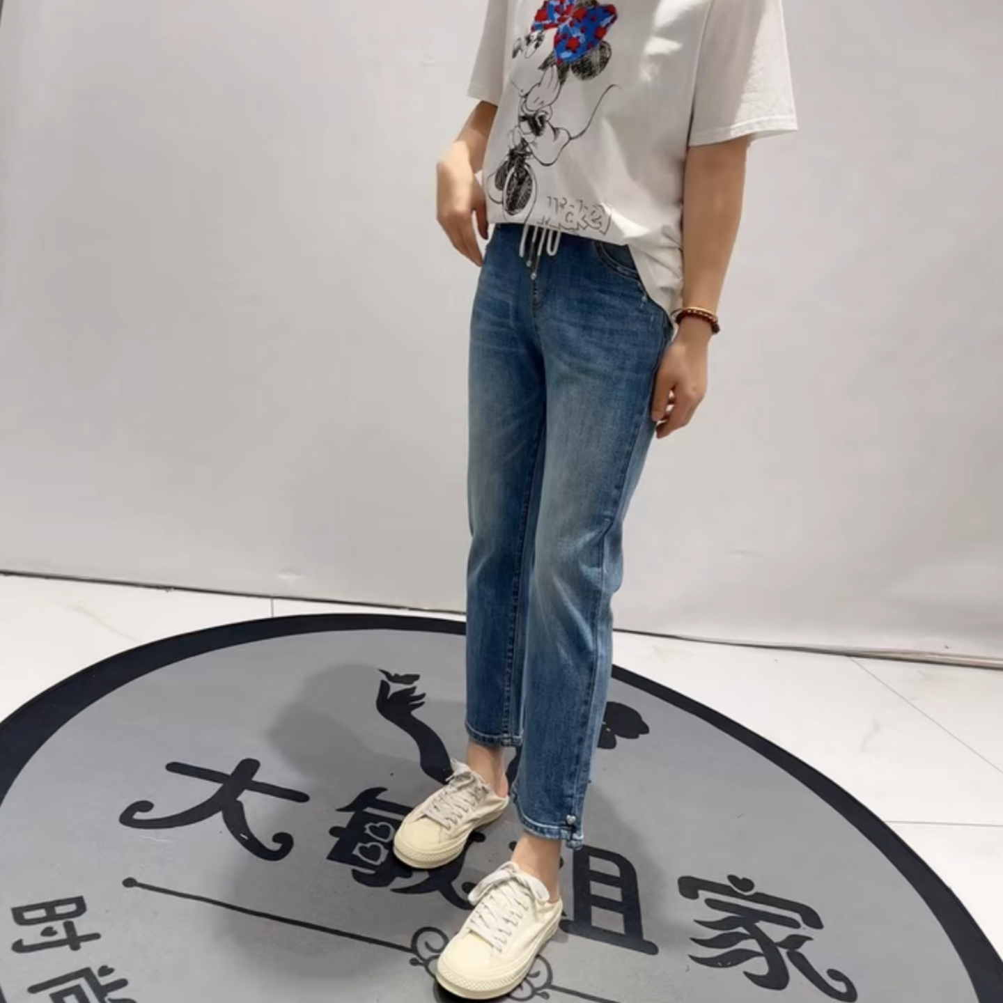 8870柏菲蒂春季新款牛仔裤加大码女装胖妹妹松紧腰显瘦百搭裤女裤,女装/女士精品,常规大码外套,淘宝优惠券,粉丝福利购,淘宝优惠卷