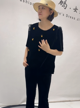 芮娜依莲初秋新款大码丝绒衫上衣