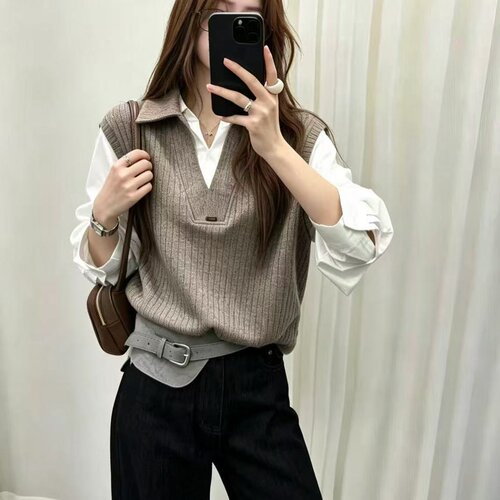 妃儿红秋季新款大码假两件衫上衣