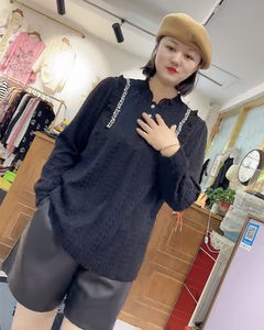 芮娜依莲6003秋冬新款针织衫加肥加大码女装胖妹妹淑女长袖毛衫女