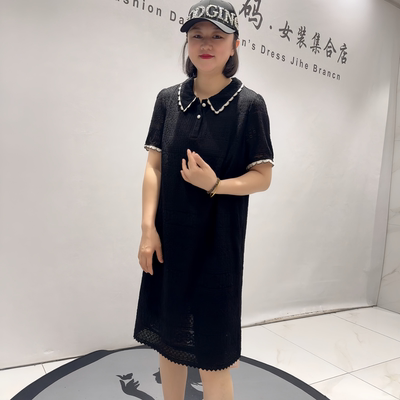 芮娜依莲夏新款大码POLO领连衣裙