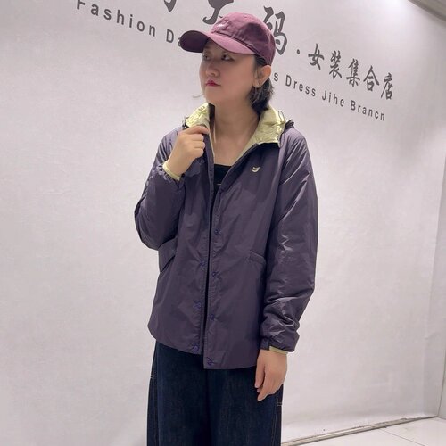 天娇一生水初冬款大码薄棉服外套