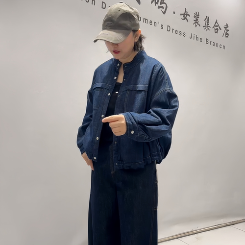 天娇一生水初冬款大码牛仔薄棉服