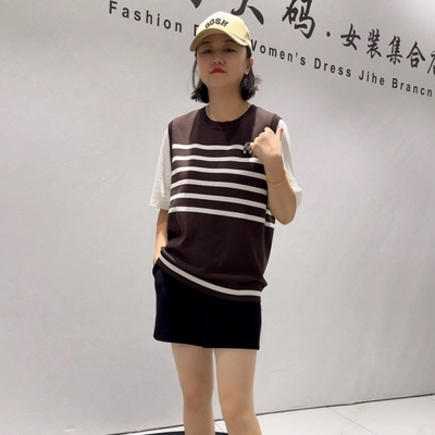 芮娜依莲秋季新款短袖针织衫上衣