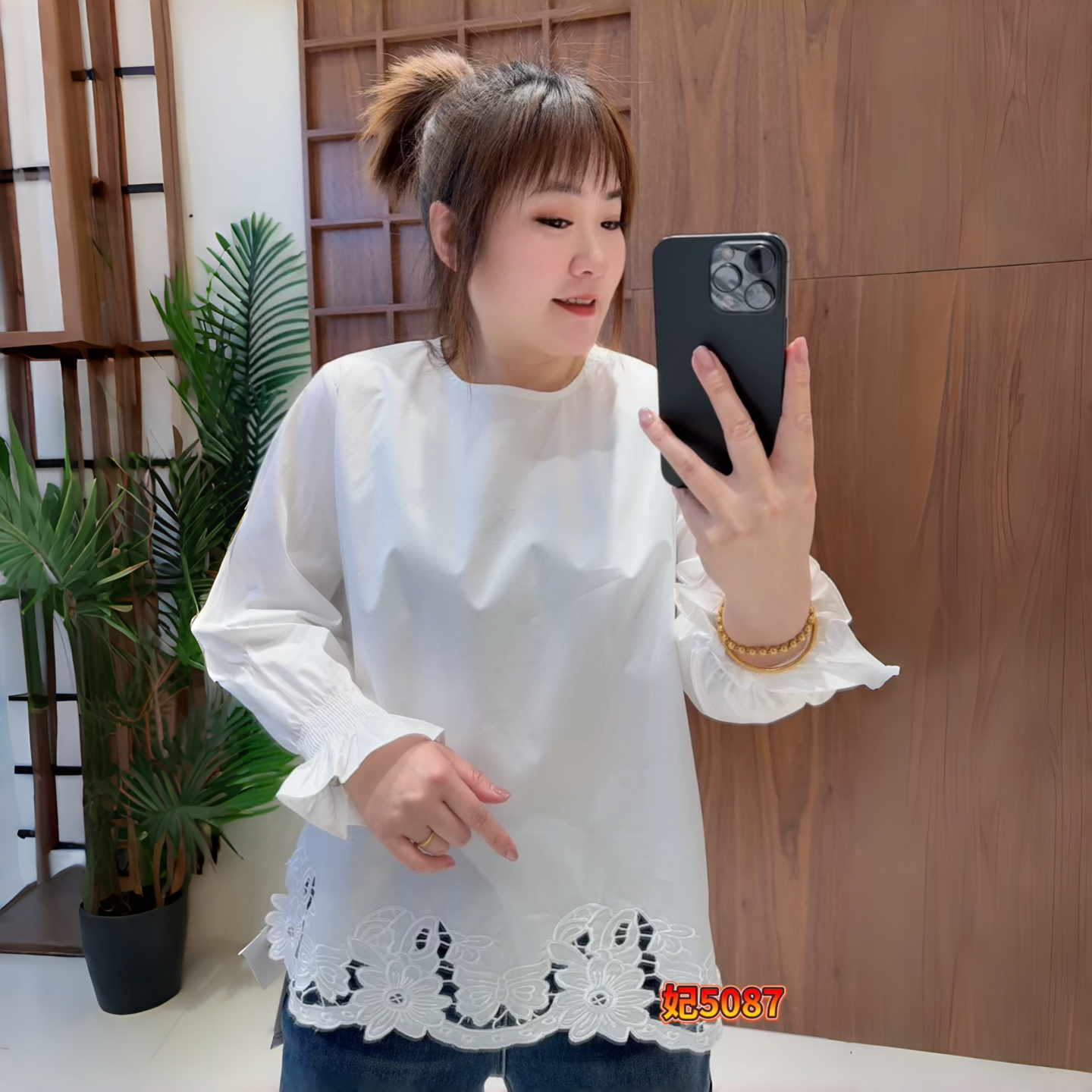 妃儿红冬季新款大码欧货衬衫上衣