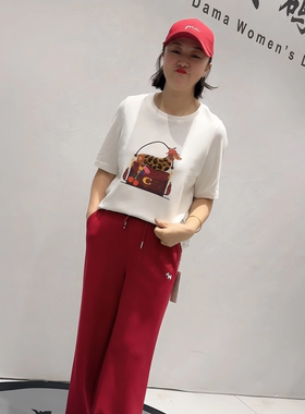 1519女权贵族年货新款欧货短袖T恤打底加大码女装胖妹妹气质上衣