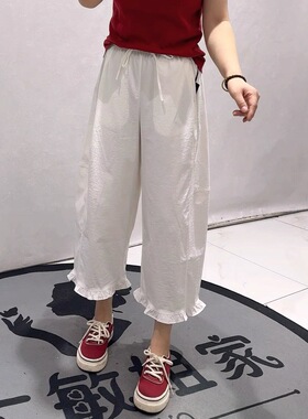 女权贵族31005夏季新款欧货女裤加大码女装胖妹妹百搭显瘦弯刀裤
