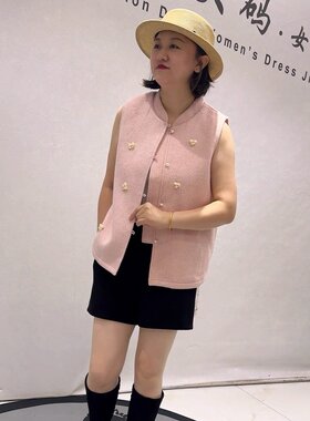 女权贵族秋季新款大码毛呢马夹女