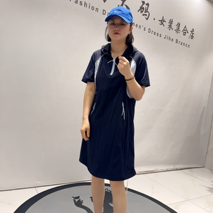 女权贵族3799夏季新款欧货速干料连衣裙加大码女装胖妹妹连帽裙子