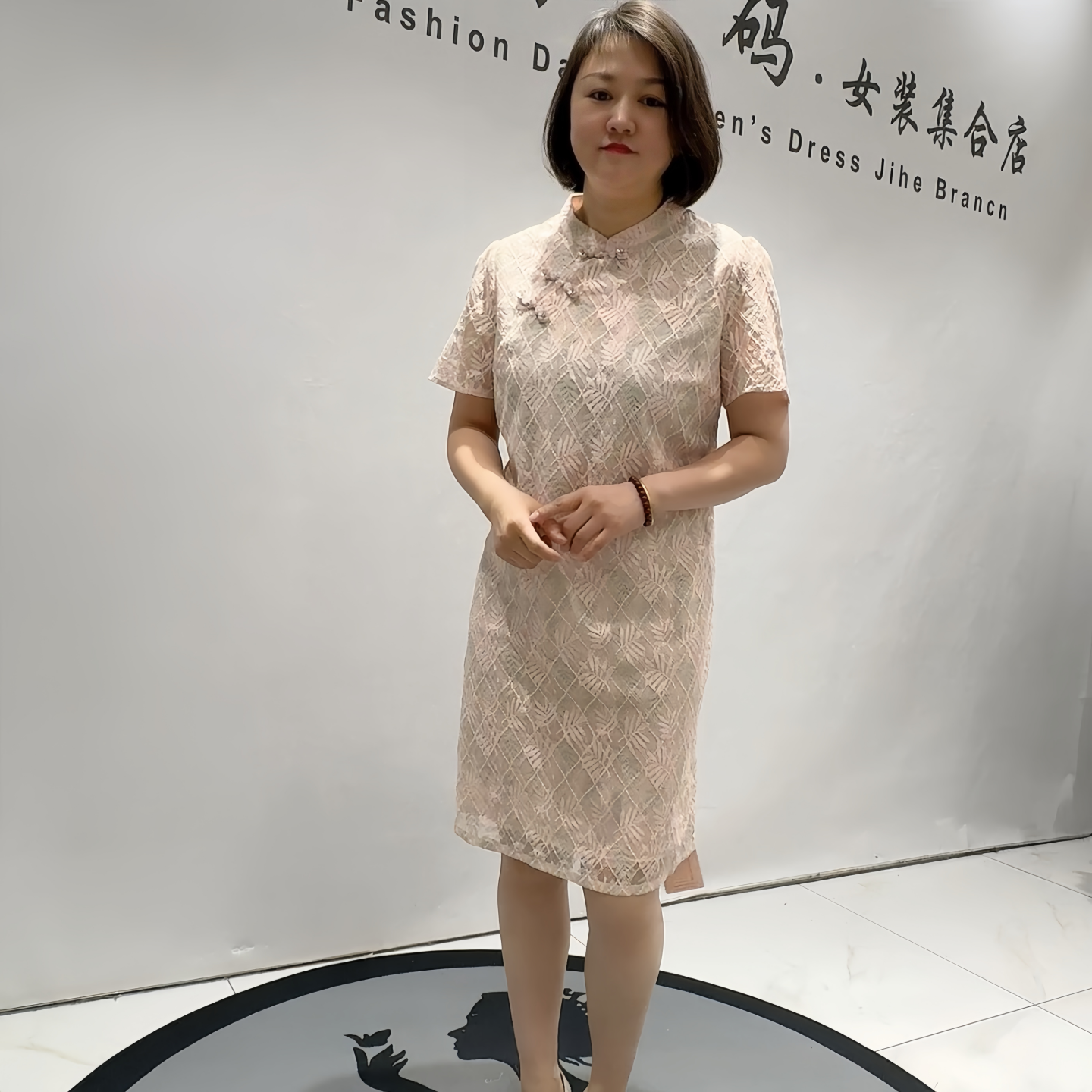 芮娜依莲5741夏季新款欧货旗袍裙大码女装胖妹妹显瘦气质裙连衣裙
