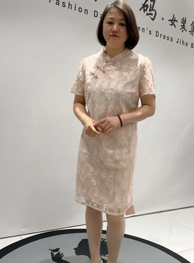 芮娜依莲夏新款大码旗袍裙连衣裙