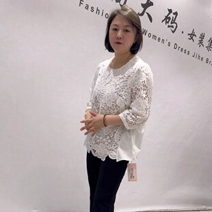芮娜依莲1971夏季新款欧货短袖加大码女装胖妹妹宽松显瘦气质上衣
