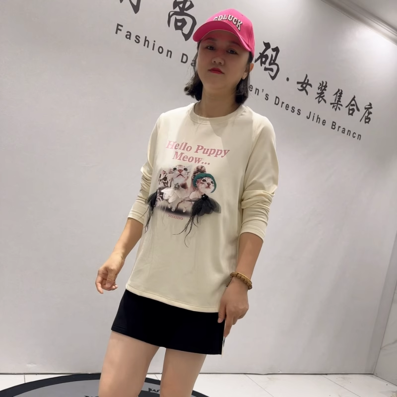 芮娜依莲秋冬款大码薄绒打底衫女