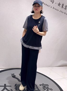芮娜依莲夏季新款大码显瘦两件套