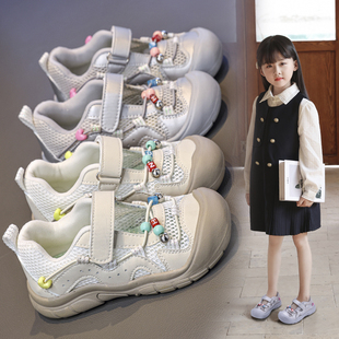 女童运动凉鞋2026夏季新款中大童包头魔术贴厚底轻便显脚小包跟鞋