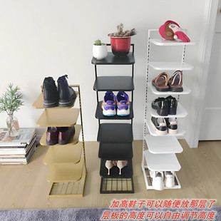 可调节层高鞋架家用入户门口多层小窄简易铁艺拖鞋架宿舍收纳架子