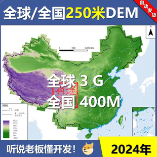 2024年最新全球全国中国DEM数字高程栅格数据集250米
