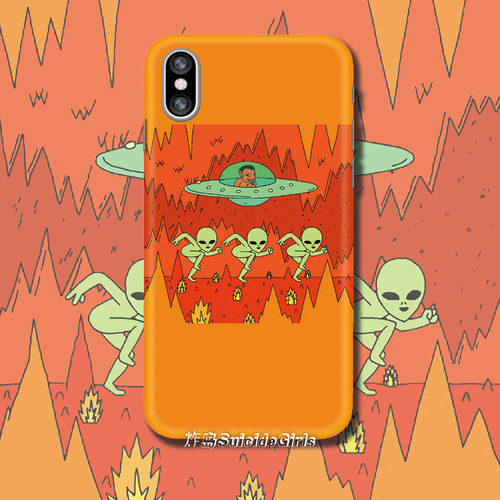 定制防摔外星人苹果插画暗黑可爱