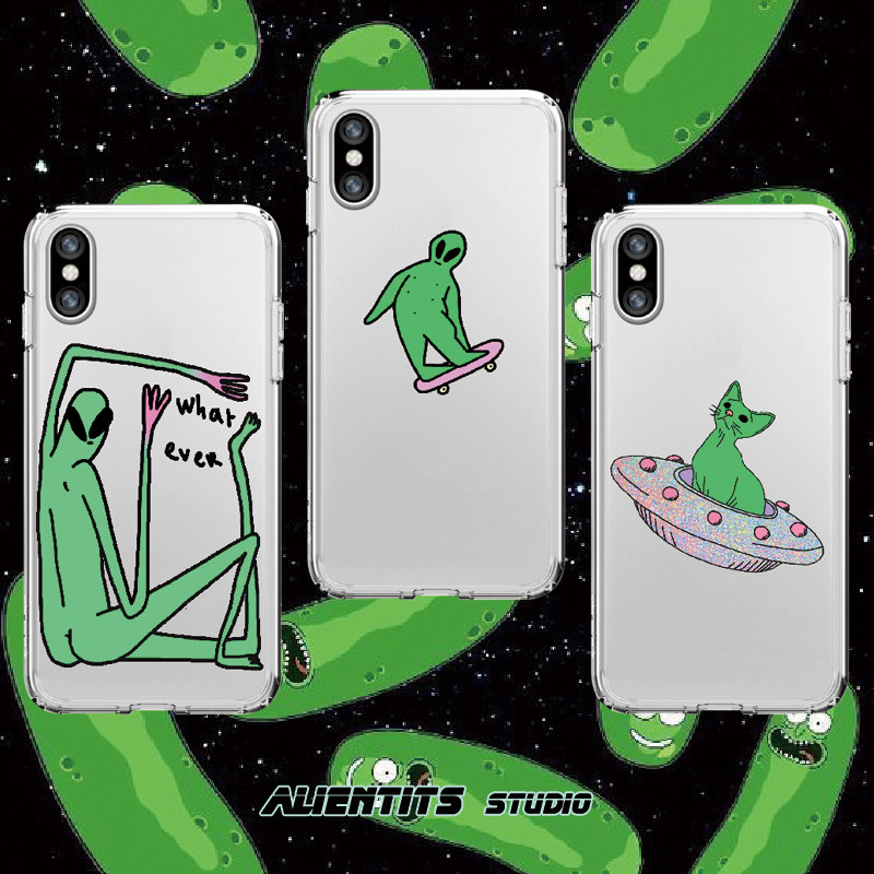 AlenTits原创 恶搞外星人alien插画 iPhone/安卓定制透明手机壳