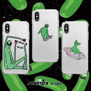 安卓定制透明手机壳 iPhone AlenTits原创 恶搞外星人alien插画