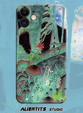 AlienTits幻觉反应蘑菇森林超现实插画暗黑psy奇幻艺术小众防摔适用苹果安卓手机壳