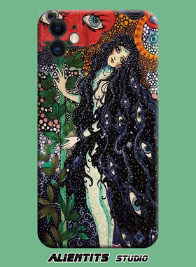 AlienTits女娲插画手绘艺术小众适用于苹果安卓定制手机壳