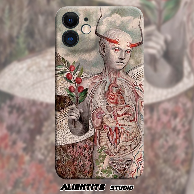 AlienTits撒旦婴儿暗黑cult迷幻超现实插画艺术怪趣味个性创意设计小众防摔适用苹果华为小米安卓定制手机壳