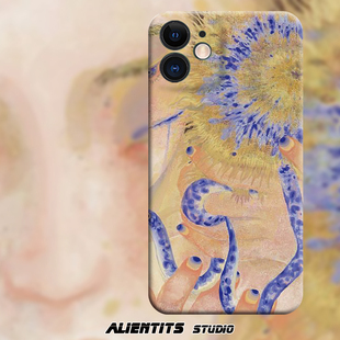 AlienTits蛇精暗黑东方美学复古欧美轻奢插画艺术趣味个性 创意设计小众防摔适用苹果华为小米安卓定制手机壳