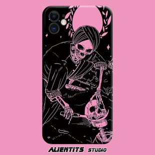 AlienTits骨骼屠夫插画暗黑小众cult欧美iPhone安卓定制手机壳