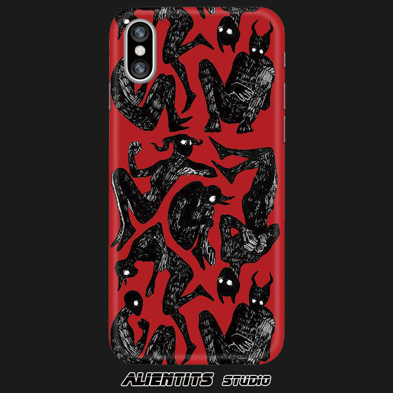 涂鸦防摔原创苹果暗黑小众手绘