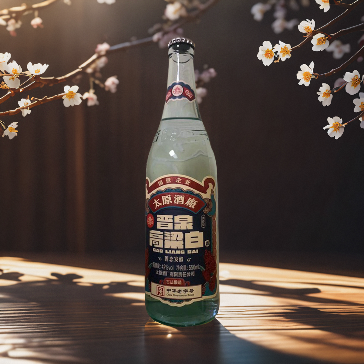 2024年太原晋泉青白42度550ml白酒老字号古法酿固态发酵纯粮清香