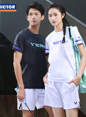 威克多VICTOR胜利羽毛球服男女运动休闲T恤短袖T-40037 39053速干