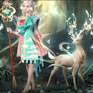 cosplay女装动漫二次元王者荣耀瑶原创瑶遇见神鹿cos服古风连衣裙