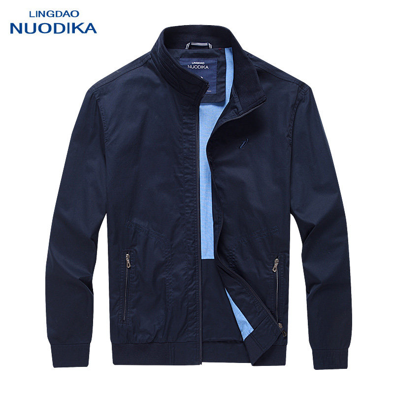 巴斯炫英2025年春装男式夹克纯棉男士秋冬薄外套商务中老年男装