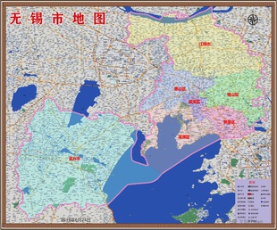 2019年江苏无锡市百度版地图滨湖新吴锡山惠山江阴宜兴市120x144