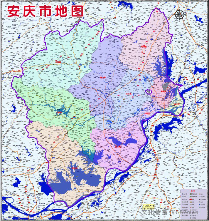 2022年9月安徽安庆市行政地图宿松太湖望江怀宁岳西县潜山桐城市