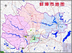 2022年6月安徽蚌埠市定制详细行政交通旅游乡镇村地图160x116cm