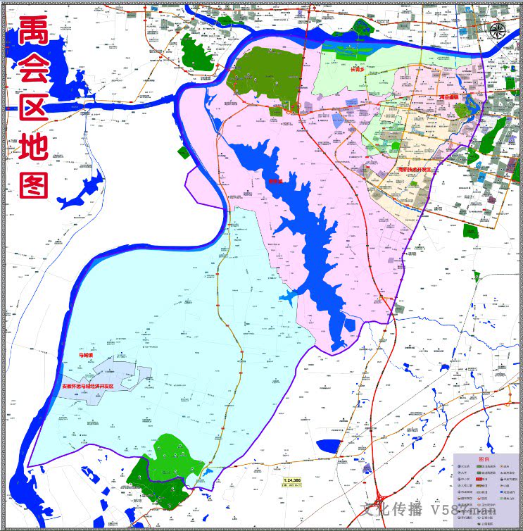 2022年6月安徽蚌埠市禹会区定制行政交通旅游乡镇村分布地图